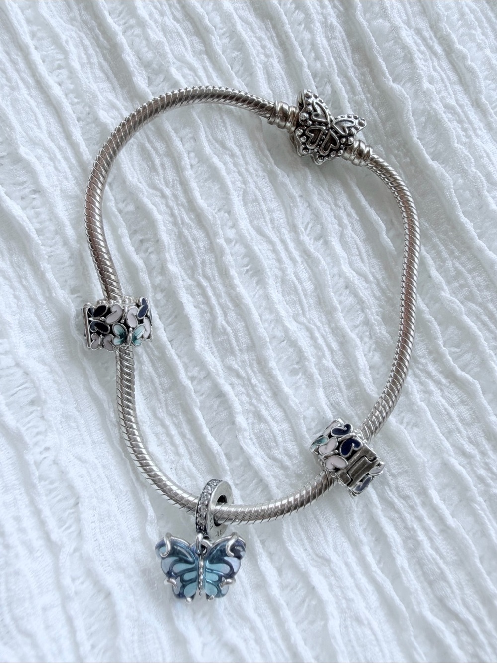 Pandora Silver Butterfly Bracelet & Charms 🦋